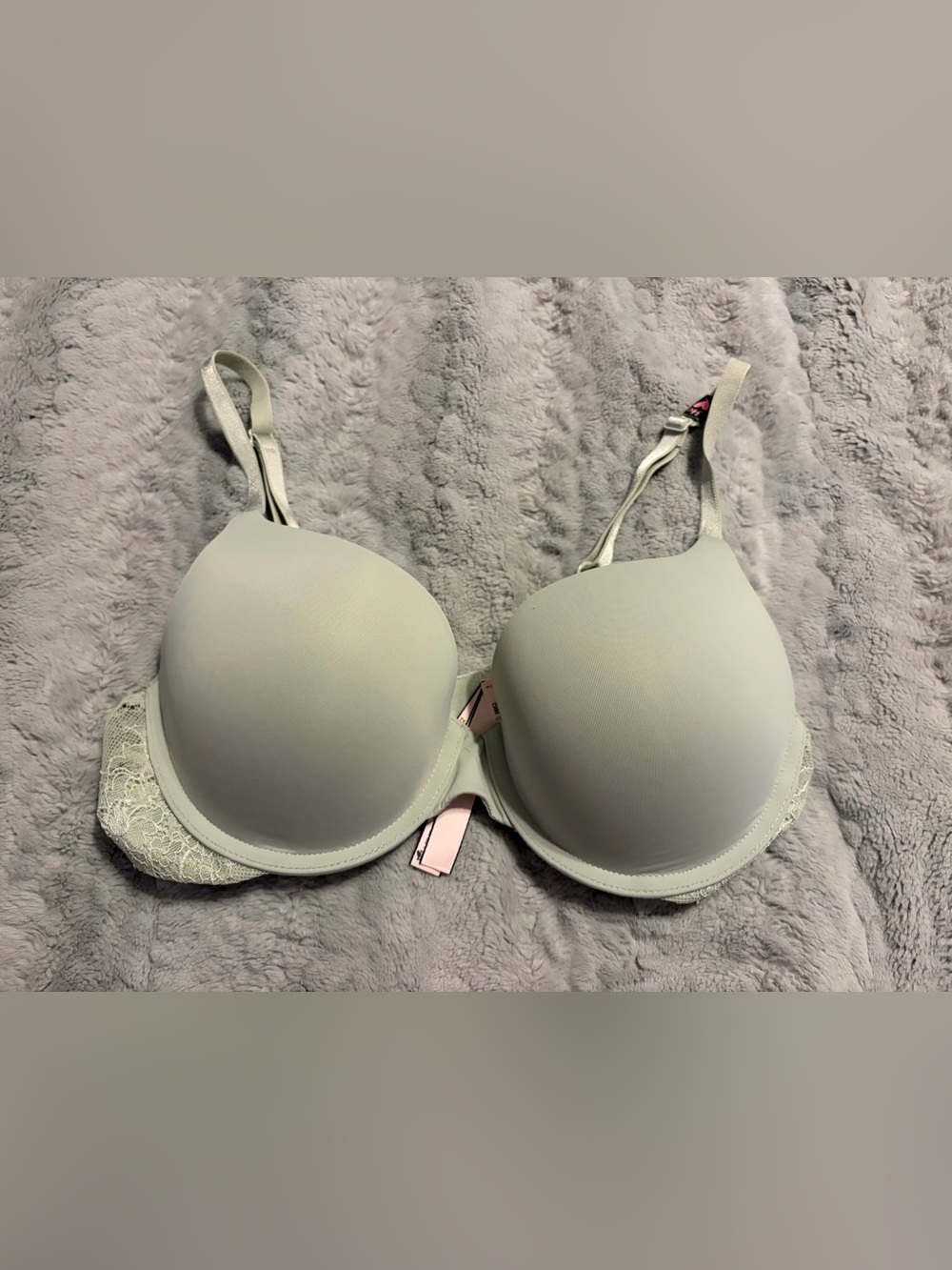 Green Lace-Trim T-Shirt Bra